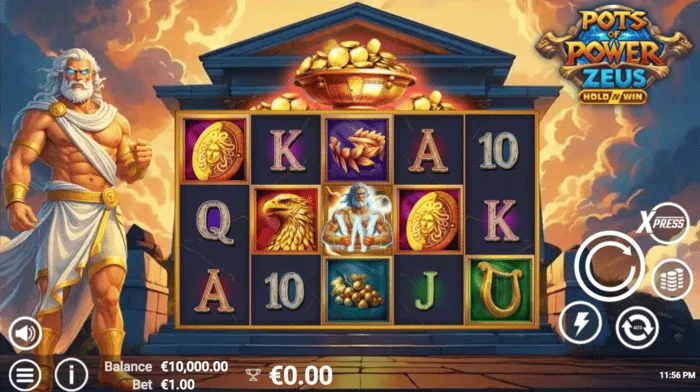 Pots of Power: Zeus - főképernyő a tárcsákkal